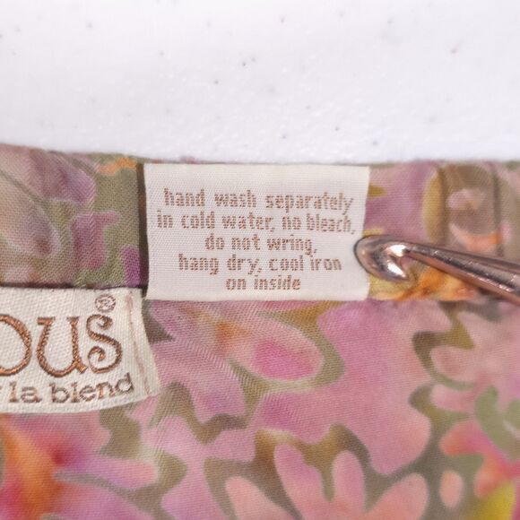 LA Blend Fairy Beaded Harem Pant M-Lg Handmade Batik Pink Green Boho Renaissance - Picture 13 of 16